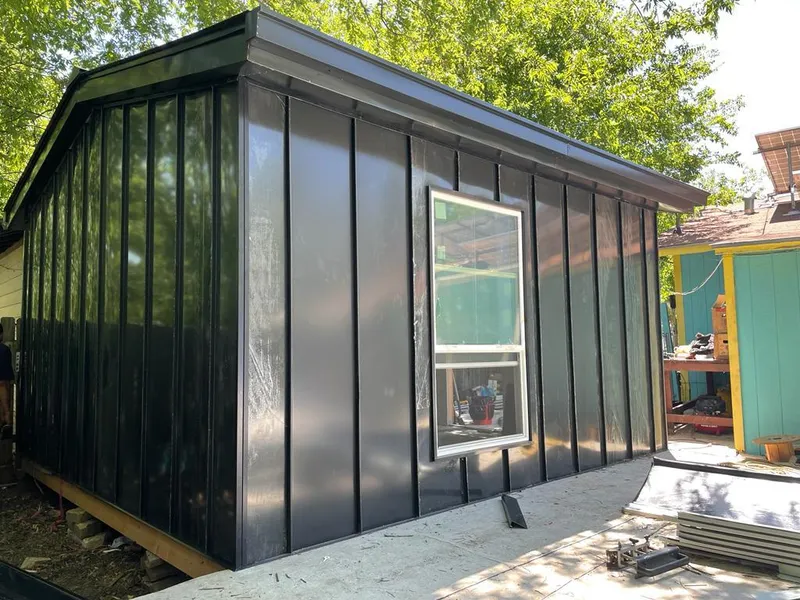 Black standing seam metal wall panels for Metal Roof Installation in Hanover